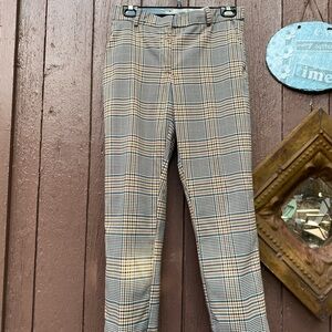 H&M Women’s Plaid Chinos in Brown and Black
